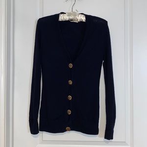 Tory Burch navy blue v-neck sweater